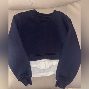 Zara Men's Dark Blue Crewneck Sweater